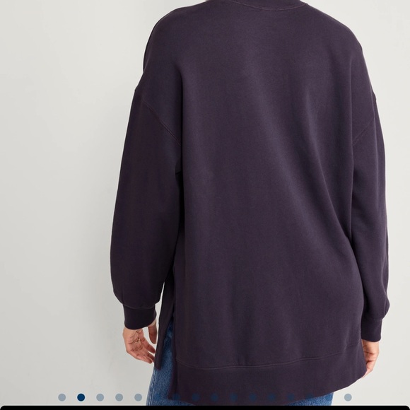 NWT OLD NAVY Oversized Boyfriend Tunic Sweatshirt Color: Nebula - Picture 3 of 7